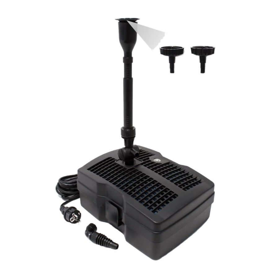 Grech Pond Internal Fountain Filter with UV light, pump, and fittings for pond water filtration and sterilization.