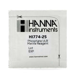 Hanna HI774-25 Phosphate ULR Marine Reagent packet for handheld colorimeter, perfect for marine water testing.