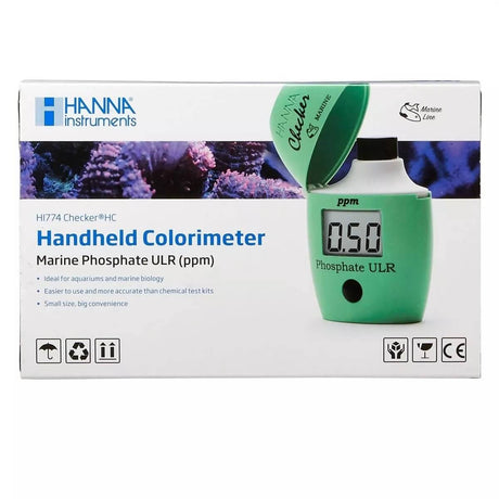 Hanna HI774 Phosphate Ultra Low Range PPM Colorimeter for marine systems and reef tank phosphate measurement.