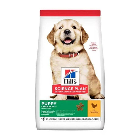 Hill's Science Plan Large Breed Puppy food with Chicken, designed for healthy growth and development in puppies.