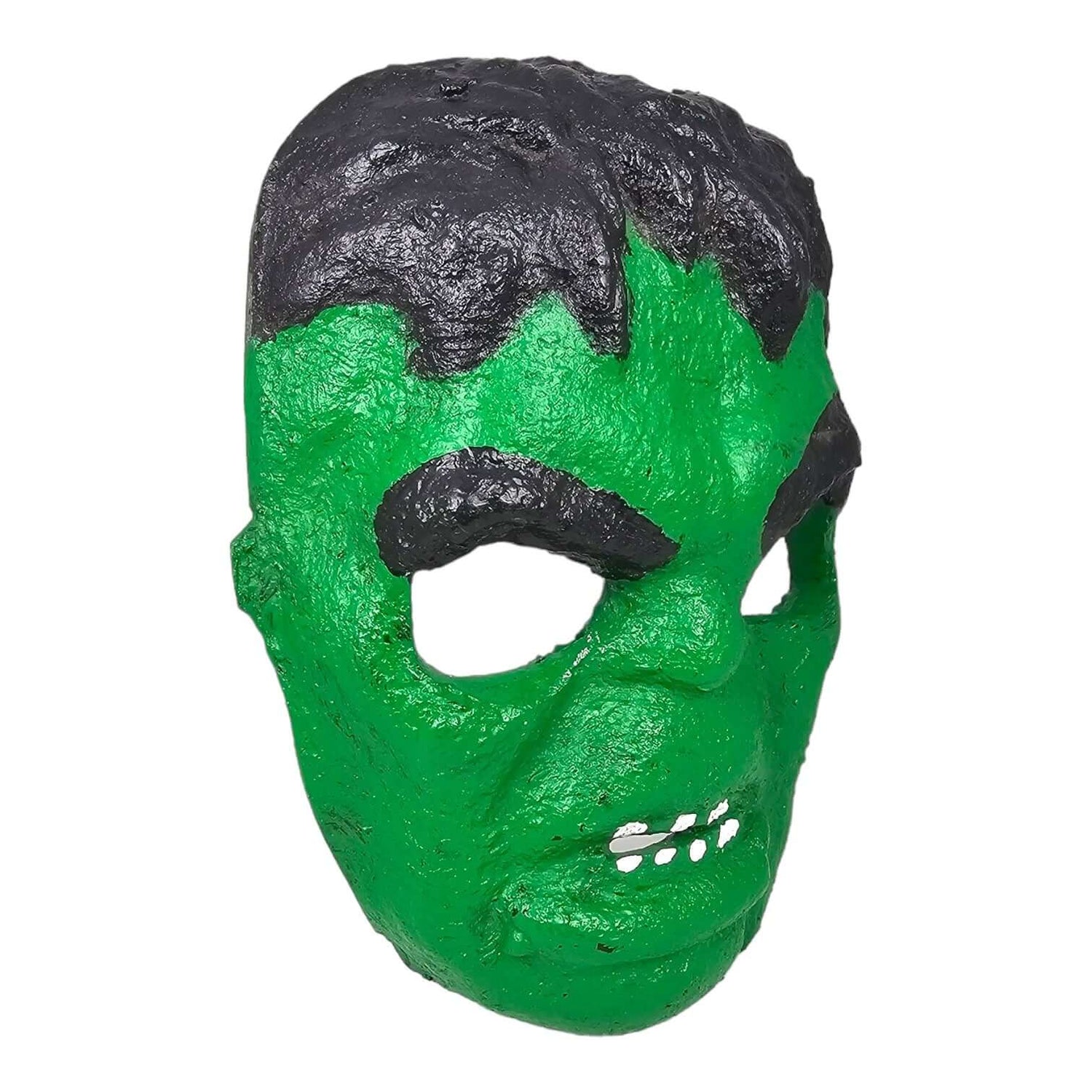 Hulk mask aquarium ornament in green and black, approximately 15 x 18cm, perfect for adding character to fish tanks.