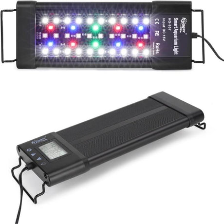 Hygger Aquarium Programmable LED Light showcasing vibrant colors and multiple lighting modes for aquatic enjoyment.