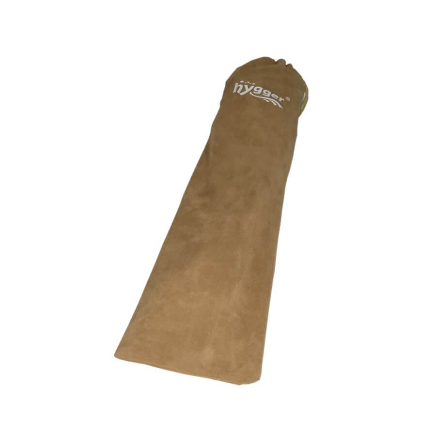 Hygger beige storage bag for aquarium tools, featuring a logo and drawstring closure for easy transport and organization.