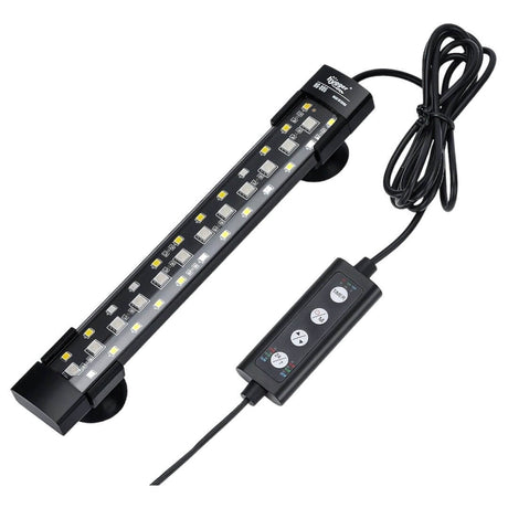 Hygger Submersible Aquarium LED Light with remote control and suction cups for versatile installation in aquatic tanks.