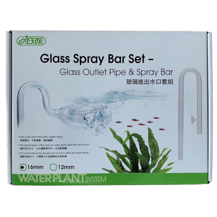 Ista Glass Spray Bar Set featuring glass outlet pipe and spray bar for aquariums, enhancing water flow and plant health.