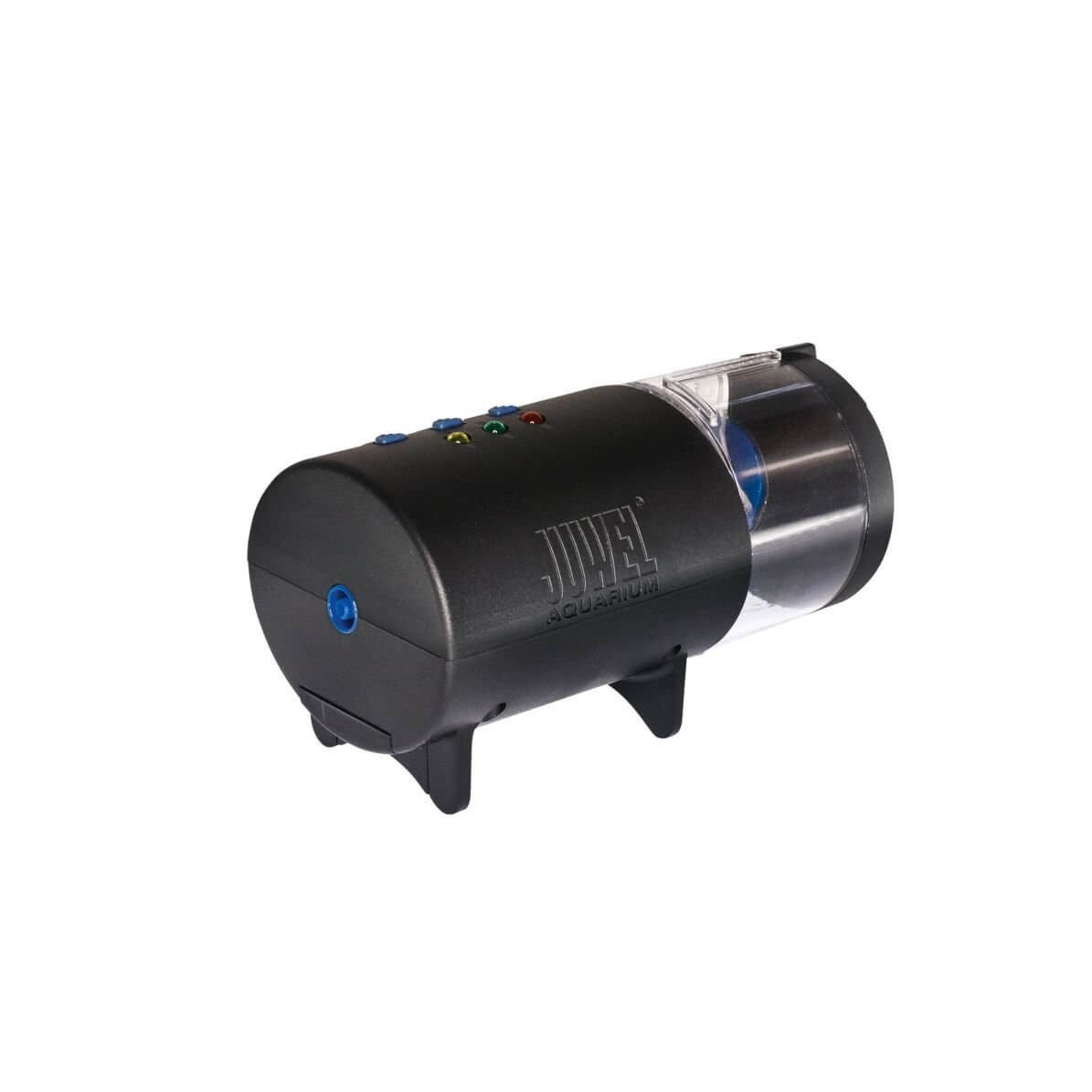 Juwel Automatic EasyFeed Feeder for aquariums with adjustable feeding options and a volume for 60 feeds.