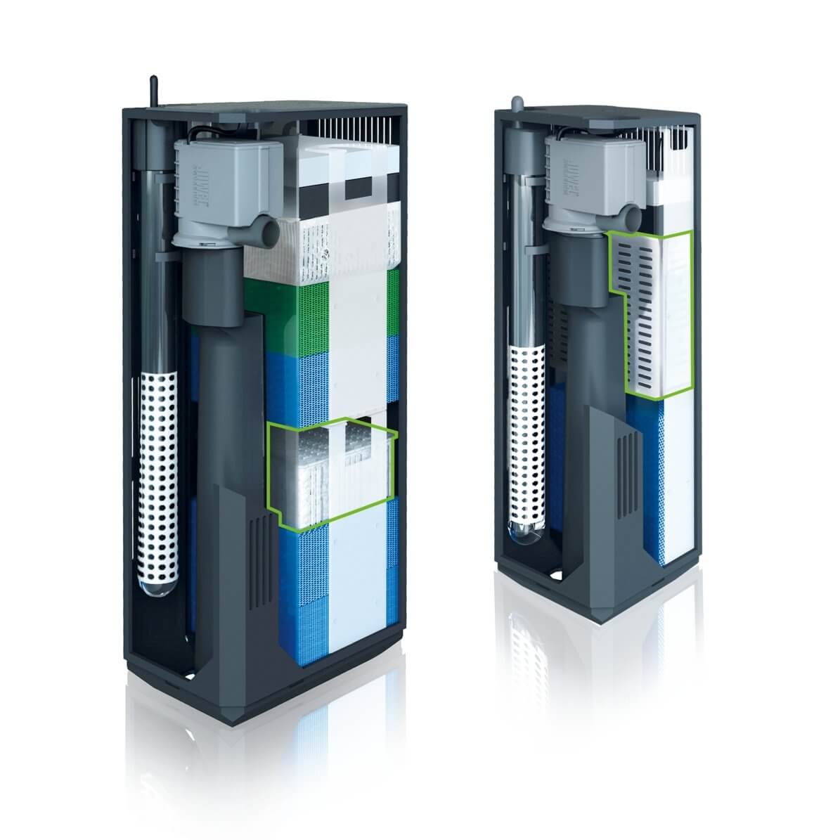 Juwel Cirax ceramic granulate filter showcasing internal components for optimal water quality in aquariums.
