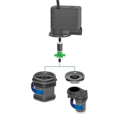 Juwel Eccoflow Pump components diagram showcasing impeller and assembly parts for Juwel Aquariums.