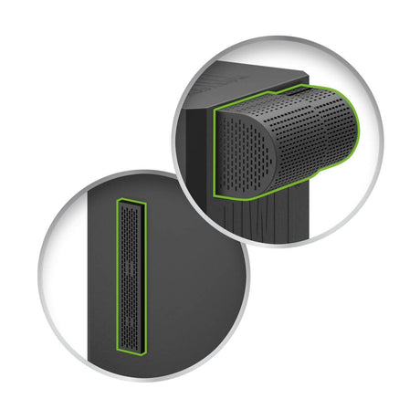 Close-up of JUWEL FilterGrid showing fine-mesh intake slots designed to prevent small fish and shrimp from entering the filter.