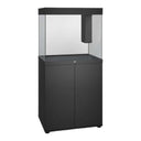 Juwel Lido Aquarium and Cabinet in sleek black design, ideal for fresh or saltwater environments, featuring modern elegance.
