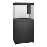 Juwel Lido Aquarium and Cabinet in sleek black design, ideal for fresh or saltwater environments, featuring modern elegance.