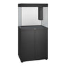 Juwel Lido Aquarium and Cabinet in sleek black design, ideal for fresh or saltwater environments, featuring modern elegance.
