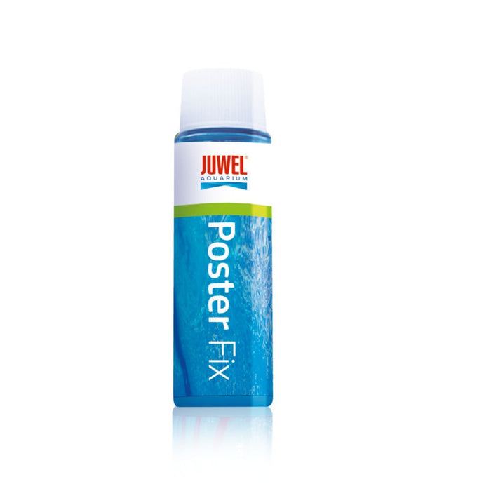 Juwel PosterFix bottle for air bubble-free aquarium film mounting, enhancing colors and reducing light refraction.