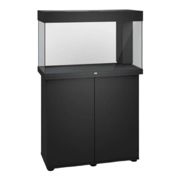 Juwel Rio Aquarium and Cabinet featuring sleek black design and sturdy glass top for aquatic displays.
