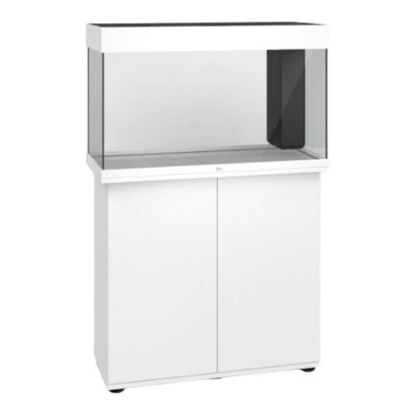 Juwel Rio Aquarium and Cabinet in sleek white design, showcasing modern craftsmanship and elegant aquatic display.