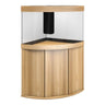 Juwel Trigon Aquarium with wooden cabinet, designed for corner placement, offering a stylish and safe aquatic display.