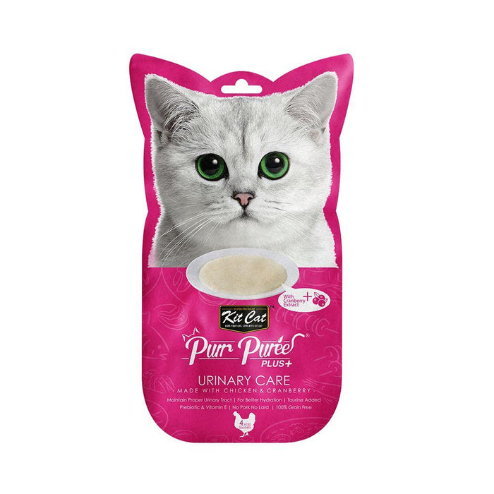 Kit Cat Purr Puree Plus+ Chicken & Cranberry (Urinary Care) 4x15g - Buy Online - Jungle Aquatics