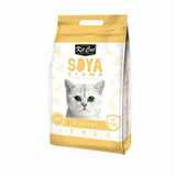 Kit Cat Soya Clumping Cat Litter 2.8kg package featuring a cat, eco-friendly and moisture-absorbing formula.
