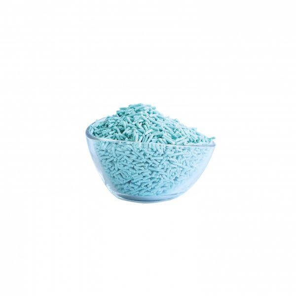 Bowl of blue Kit Cat Soya Clumping Cat Litter, eco-friendly and highly absorbent for pet care.