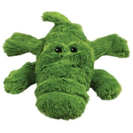 KONG Cozie Plush Dog Toy Ali Alligator in green, soft and cuddly perfect for fetch and comfort.
