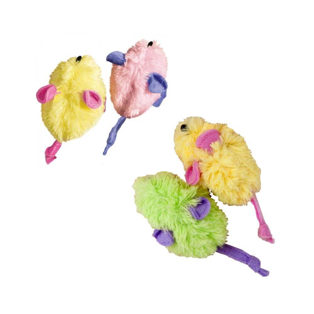 Colorful Kong Kitten Mice Plush Toys in assorted colors, perfect for entertaining young cats and fulfilling their hunting instincts.