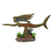 "Life is Good Here aquarium ornament with mermaid design, enhancing underwater charm and joy."