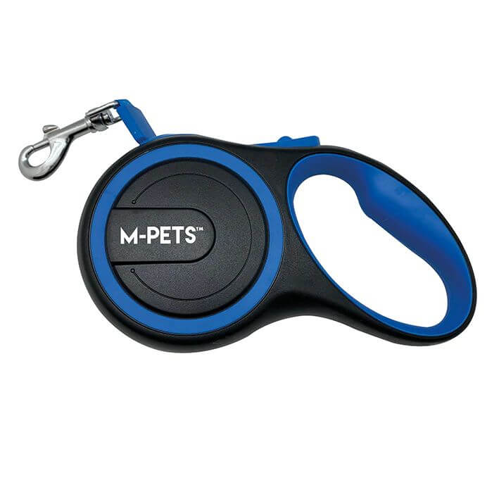 M-Pets Liberty Dog Retractable Leash with comfortable grip and automatic locking mechanism, designed for easy pet walks.