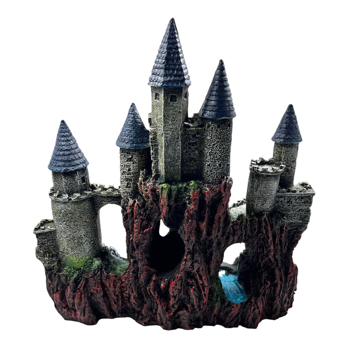 Magical Towers Castle Aquarium Ornament, intricately designed castle with spires, perfect for enhancing aquatic decor.