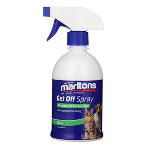 Marltons Get Off Indoor & Outdoor Spray 375ml for deterring pets from fouling, with cleaning and odor neutralizing properties.