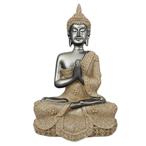 Meditating Buddha praying statue aquarium ornament, detailed design in serene pose, perfect for adding tranquility to aquatic environments.