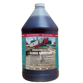 Microbe-Lift SA Industrial Sludge Away Treatment bottle for effective sludge reduction in wastewater systems and ponds.