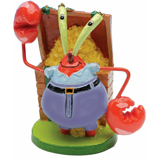 SpongeBob SquarePants Mini Mr Krabs ornament, 5.08cm, durable resin, ideal for aquariums, safe for kids and pets.