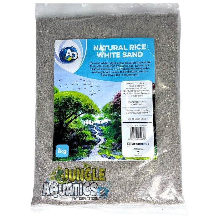 Natural Rice White Sand 1kg - Buy Online - Jungle Aquatics