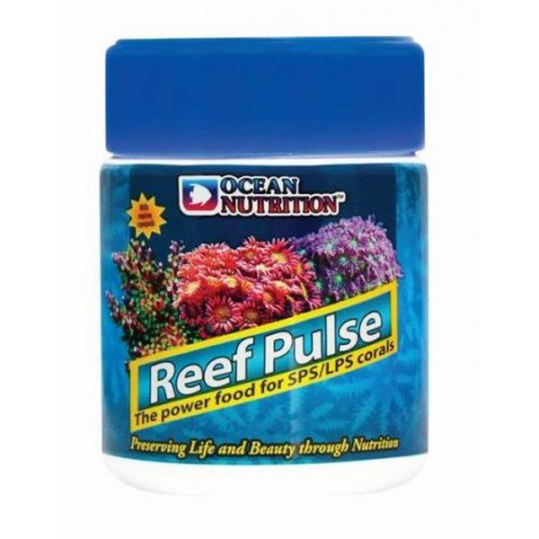 Ocean Nutrition Reef Pulse Coral Food container with vibrant coral images, ideal for SPS and LPS corals.