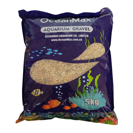 OceanMax aquarium gravel 5kg bag, perfect for creating a natural aquarium bottom.