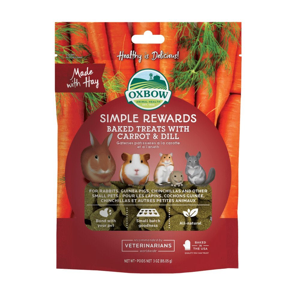 Oxbow Simple Rewards Baked Treats with Carrot & Dill 85g - Buy Online - Jungle Aquatics