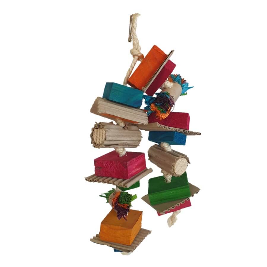 Colorful Parrot Shredding Toy #7 made of safe materials, perfect for shredding and play for parrots.