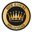 Pet ID Tag design featuring "Her Royal Highness" with a crown logo, perfect for pets with royal personalities.