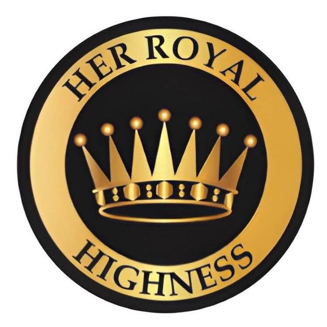 Pet ID Tag design featuring "Her Royal Highness" with a crown logo, perfect for pets with royal personalities.