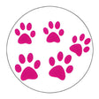Pink paw prints design on a white background, perfect for pet ID tags and accessories.