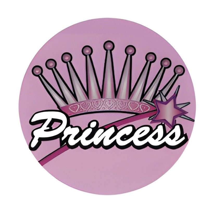 Pet ID Tag design featuring a pink crown and the word "Princess" for stylish pet identification.