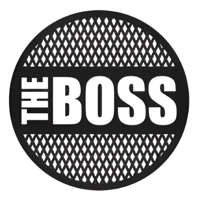 Pet ID Tag design featuring "THE BOSS" text for fun and stylish pet identification in South Africa.