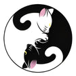 Ying Yang cat design for pet ID tag, showcasing playful black and white cats in a circular pattern.