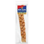Pets Elite Natural Hide Koeksister chew treat, braided, chemical-free, long-lasting for dogs.