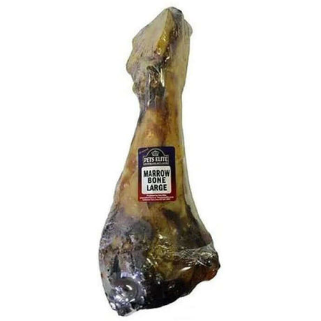 Pets Elite Smoked Marrow Bone, large dog treat, healthy, raw, no artificial additives for dental health.