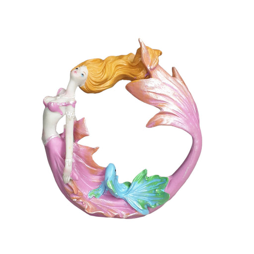 Pink Mermaid Aquarium Ornament featuring elegant design and vibrant colors for enchanting underwater decor.