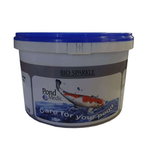 Pond Medic Bio Sparkle container for pond and aquarium water clarity and quality improvement.