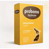Probono dog biscuits box featuring peanut butter flavor for large dogs, recommended by veterinarians, 1kg package.