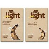 Probono light dog biscuits packaging for large and small dogs, low fat, healthy treats for all breeds.