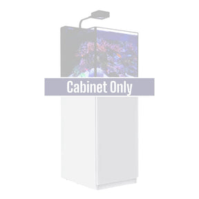 Red Sea Max NANO G2 white cabinet for aquarium system, displaying sleek design and compatibility with reef setups.